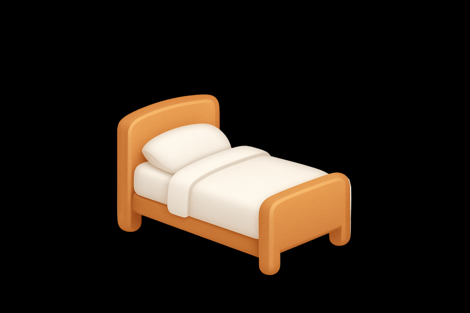make me a bed emoji make it small as well, have letter Z's come from the pillow like someone is sleeping there but the bed is empty